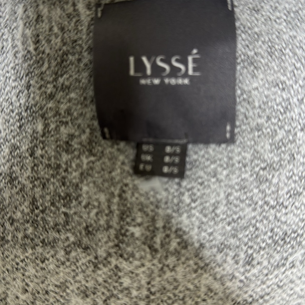Lysse Tribeca Hooded Sweater Poncho Gray and White Plaid Open Cardigan - Picture 5 of 8